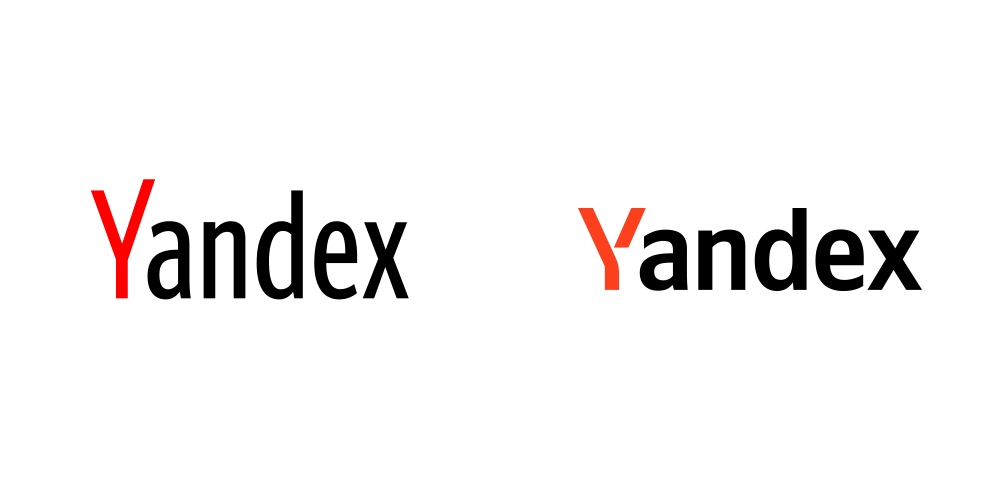 Yandex新舊LOGO對(duì)比（左舊右新）